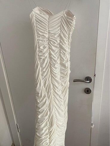 Bershka Drape beyaz elbise