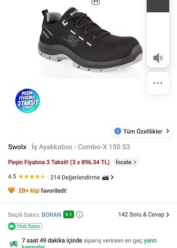 Siyah SWOLX Erkek ister spor ister iş Ayakkabı Velcro Kapanışlı - Görsel 4