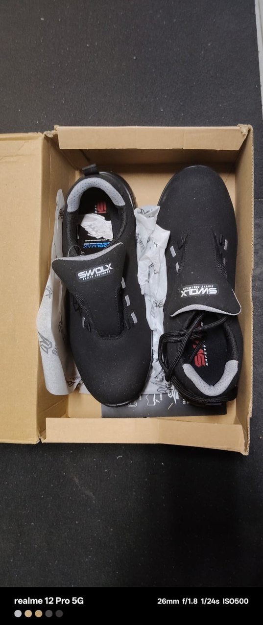 Siyah SWOLX Erkek ister spor ister iş Ayakkabı Velcro Kapanışlı - Görsel 2