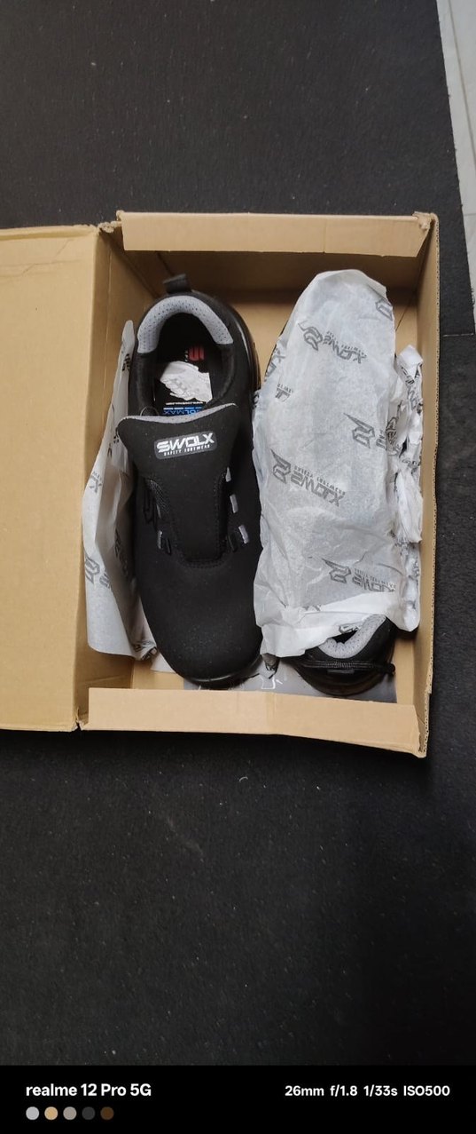 Siyah SWOLX Erkek ister spor ister iş Ayakkabı Velcro Kapanışlı - Görsel 3