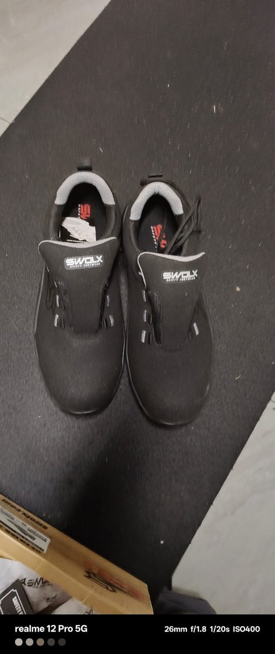 Siyah SWOLX Erkek ister spor ister iş Ayakkabı Velcro Kapanışlı - Görsel 5