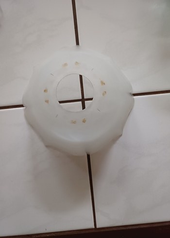 Beyaz Dalgalı Kenarlı tek lamba aparatı - Görsel 6