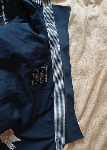 XL Düğmeli Kısa Kollu Mavi Denim Erkek Gömlek - Görsel 10