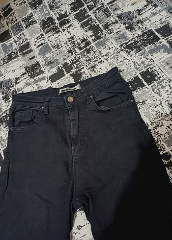 Siyah 
 Kadın Denim Siyah kot Pantolon - Görsel 4