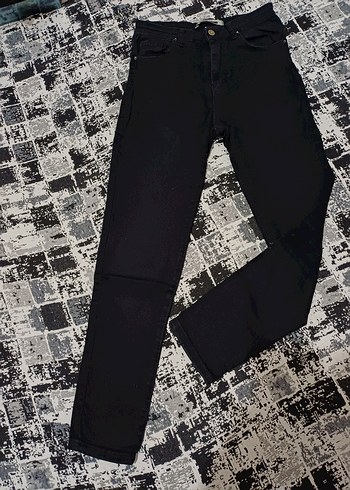 Siyah 
 Kadın Denim Siyah kot Pantolon - Görsel 2