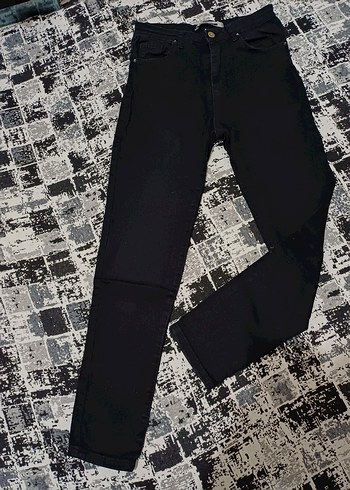 Siyah 
 Kadın Denim Siyah kot Pantolon - Görsel 3