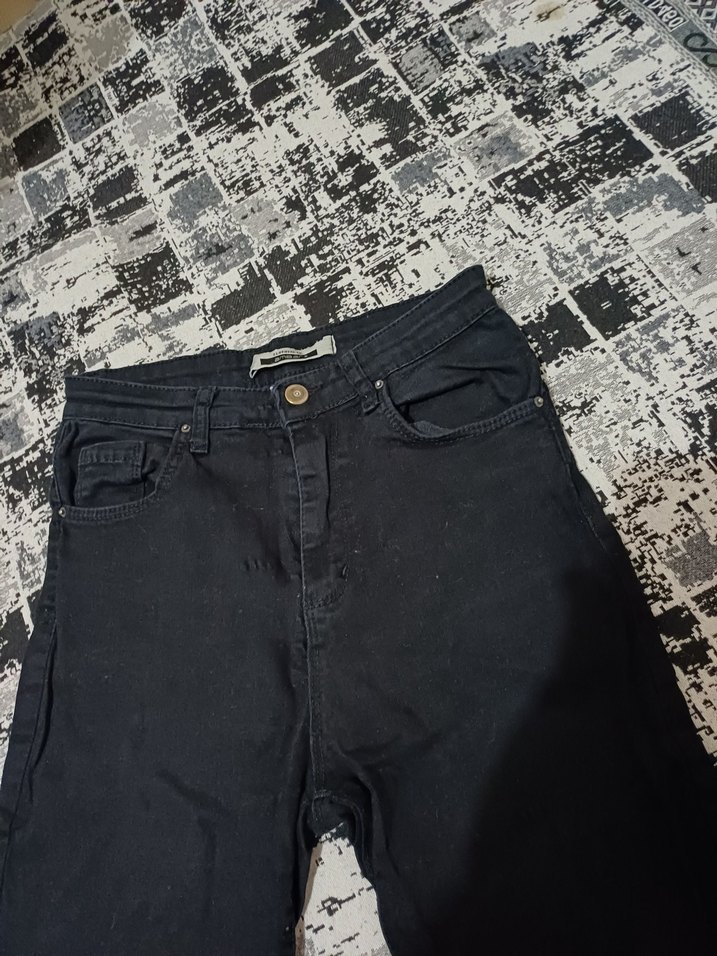 Siyah 
 Kadın Denim Siyah kot Pantolon - Görsel 4