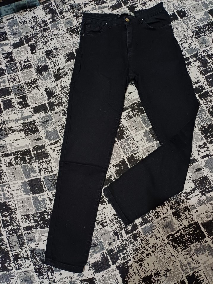 Siyah 
 Kadın Denim Siyah kot Pantolon - Görsel 3