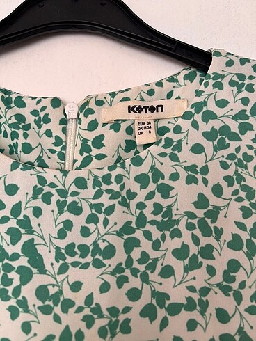 Koton yeşil çiçekli elbise - Görsel 2