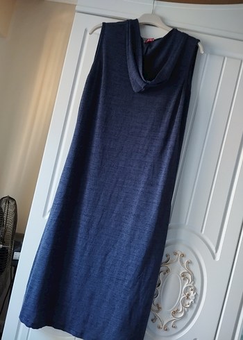 Kadın Lacivert Uzun Salaş yelek - Görsel 3