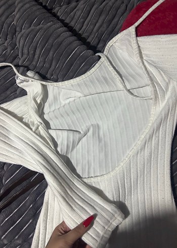 KEMERLİ SIRT DEKOLTELİ TRİKO ELBİSE - Görsel 3