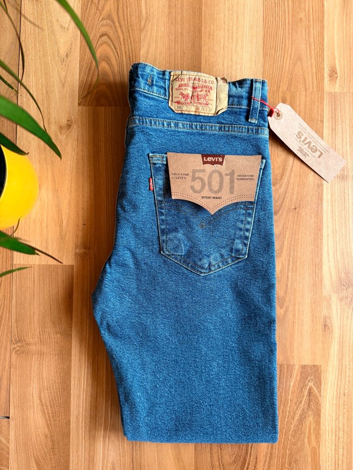 Levis 501 Mavi Denim Jean — görsel 6/9
