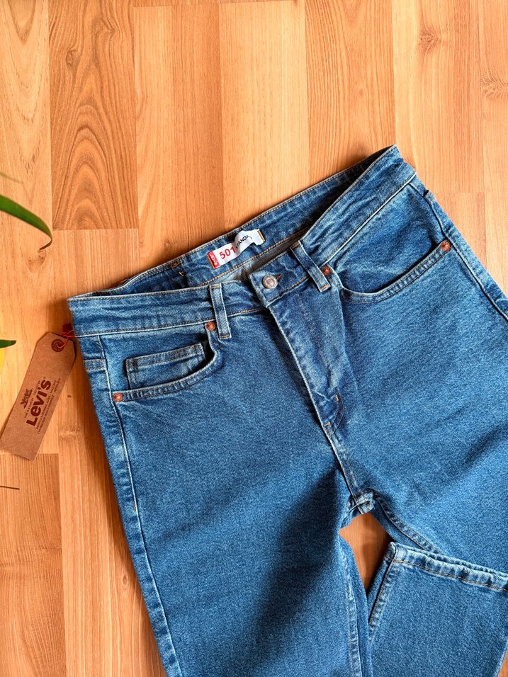 Levis 501 Mavi Denim Jean — görsel 7/9