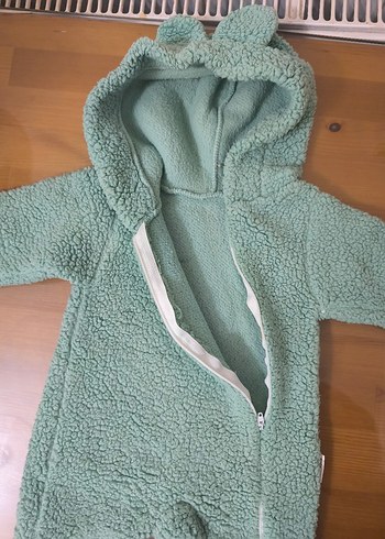 Örgü Detaylı Yeşil Bebek Tulumu - Görsel 2