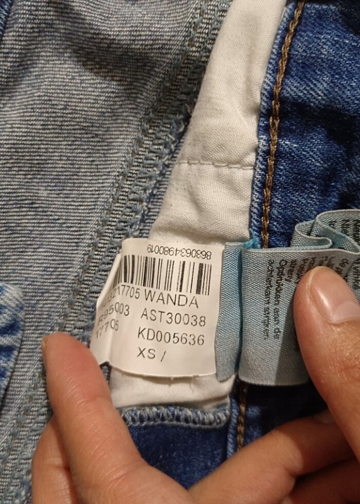 Mavi şort salopet - Görsel 2