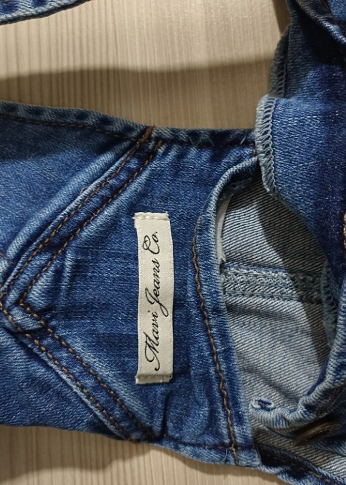 Mavi şort salopet - Görsel 3