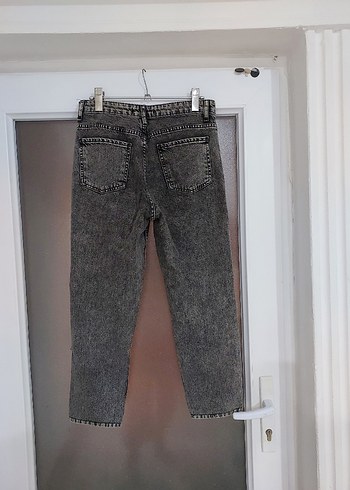 Diğer Gri Batik Desenli Düğmeli Kadın Jean