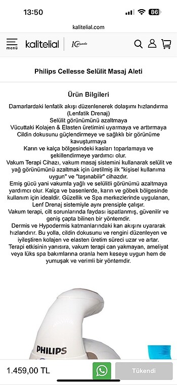 Beden Renk Selülit masaj aleti Philips