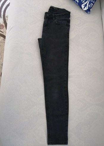LC Waikiki Düğmeli Gri Kadın Denim Jean