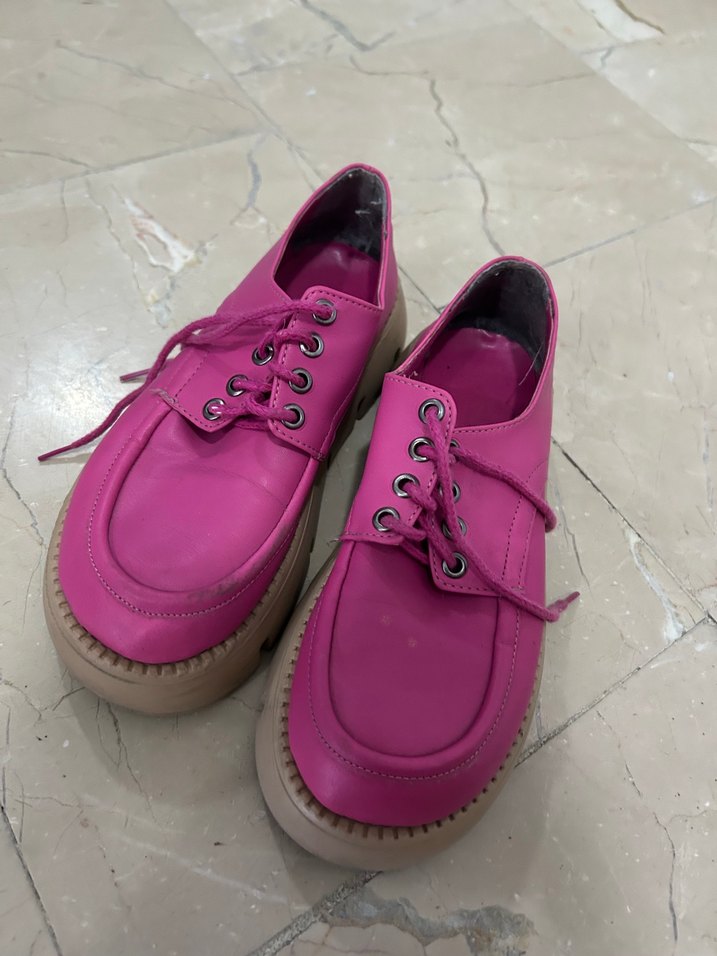 Pembe Platform Topuklu Kadın Spor Ayakkabı - Görsel 3