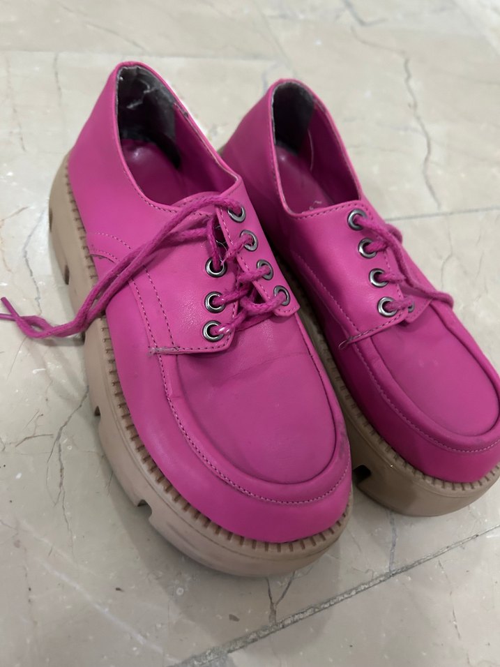 Pembe Platform Topuklu Kadın Spor Ayakkabı - Görsel 2