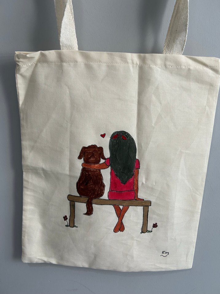Kendi çizimim bez çantalar  - Görsel 2