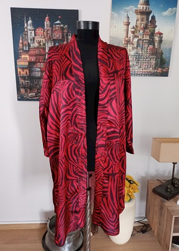 Zebra Desenli Kadın Kimono sabahlik