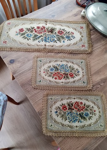 Vintage 3 parça sehpa takimi