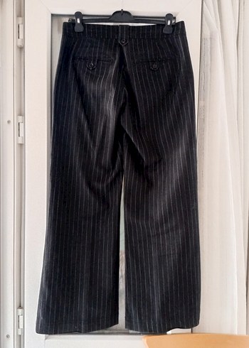 Antrasit Çizgili Kumaş Kadın Pantolon - Görsel 3