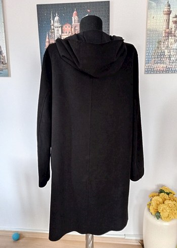 Nubuk dokulu Kapüşonlu hirka ceket - Görsel 3