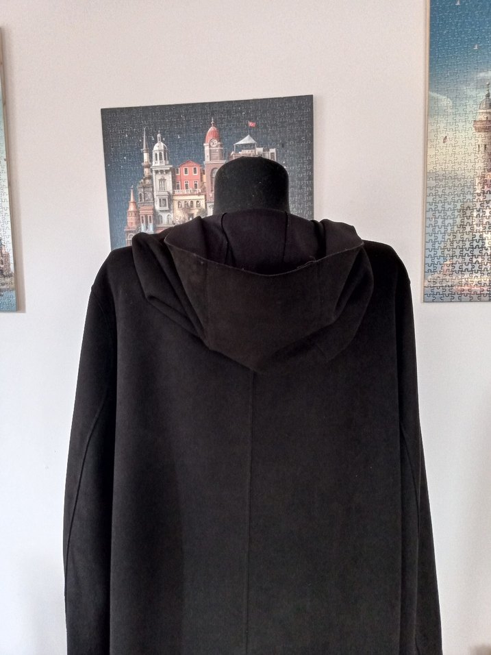 Nubuk dokulu Kapüşonlu hirka ceket - Görsel 4