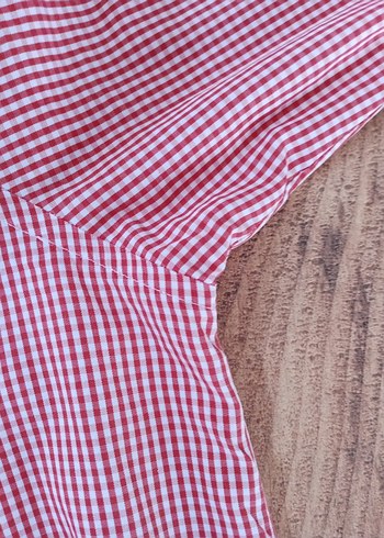 Kırmızı beyaz kareli Erkek Gömlek - Görsel 6