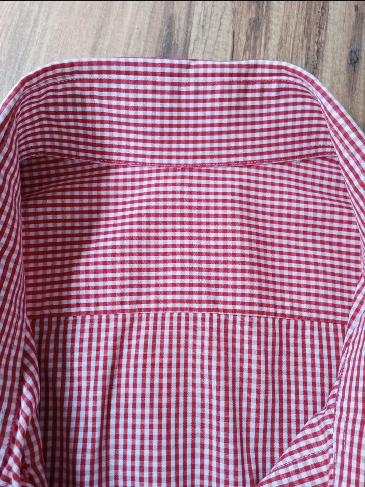 Kırmızı beyaz kareli Erkek Gömlek - Görsel 5