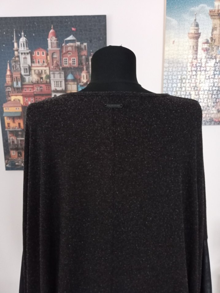 Siyah Deri Detaylı Uzun Kollu tunik - Görsel 5