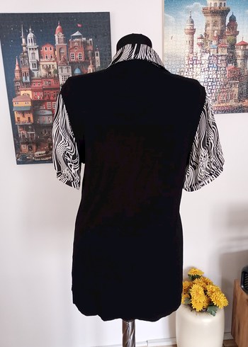 Zebra Desenli Fırfırlı yakalı Kadın Bluz - Görsel 2