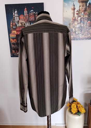 South Blue cizgili Erkek Gömlek - Görsel 2