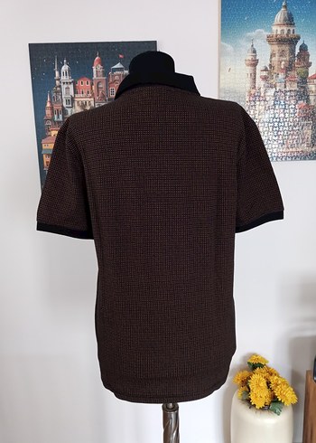 Düğmeli Kahverengi Erkek Polo Tişört - Görsel 2