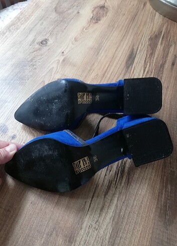 36 Beden mavi Renk Saks mavisi kalın topuklu ayakkabı