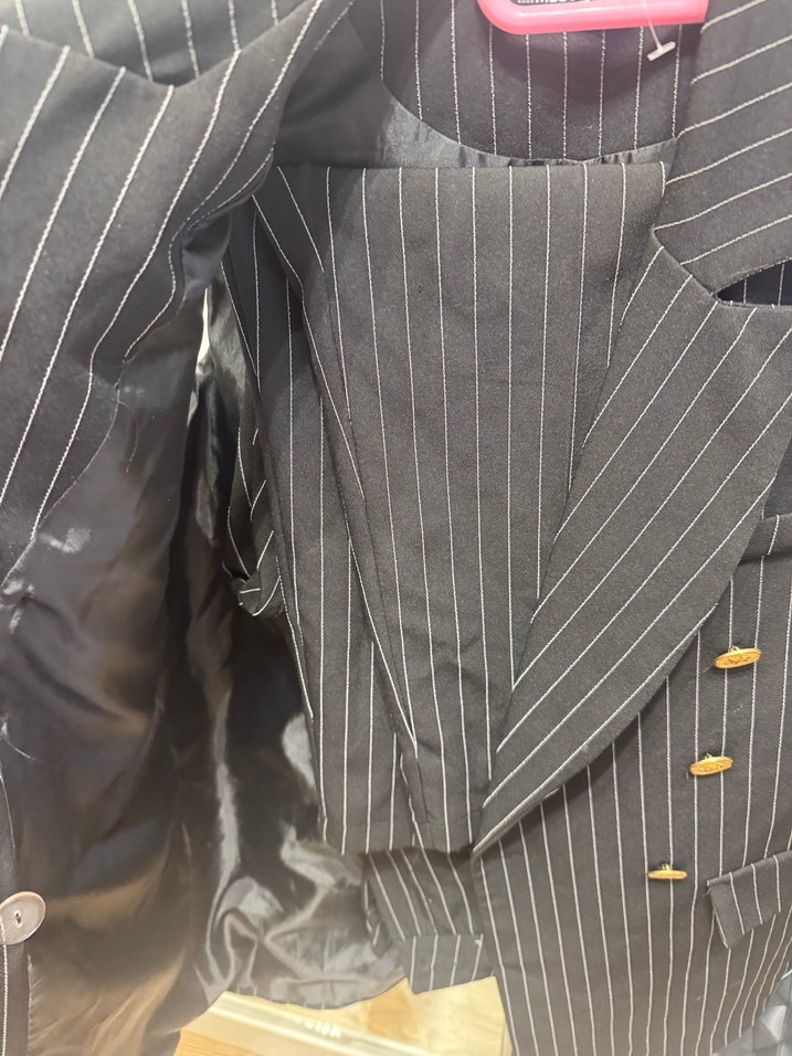 Düğmeli Çizgili Gri Kadın Yelek - Görsel 2