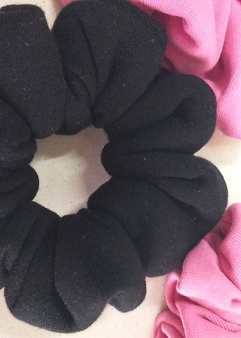 Pembe Penye Kumaş Lastikli Saç Tokası - Görsel 6