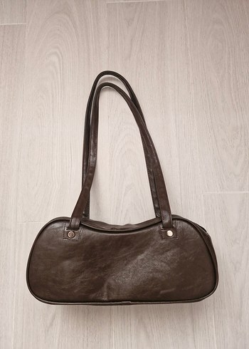 Kahverengi Minimalist Kadın Deri Baget Çanta