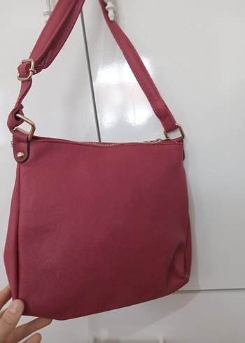 kırmızı Minimalist Deri Kadın Çanta - Görsel 3