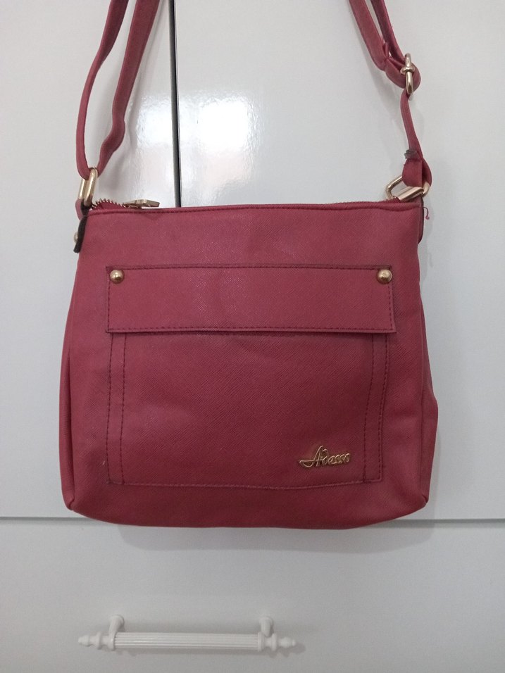 kırmızı Minimalist Deri Kadın Çanta - Görsel 2