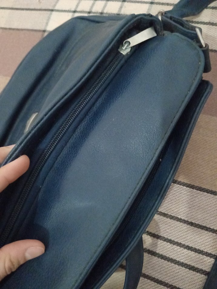 Lacivert Deri Kadın Çanta - Görsel 4