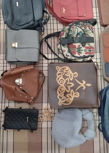 Desenli Bohem Çok Renkli Kadın Deri Çanta - Görsel 5