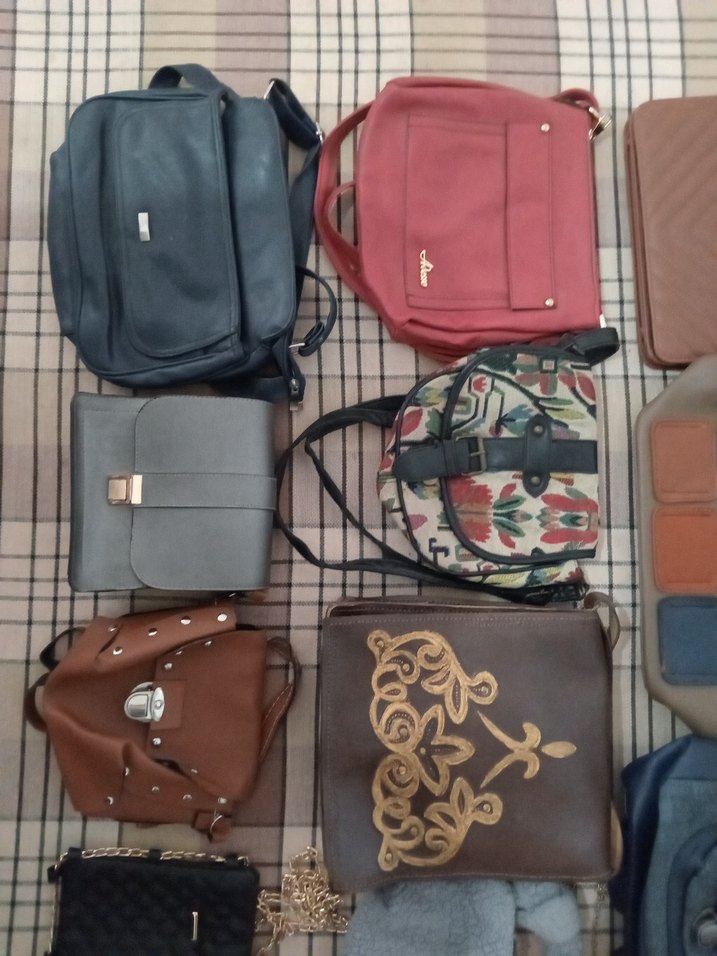 Desenli Bohem Çok Renkli Kadın Deri Çanta - Görsel 4