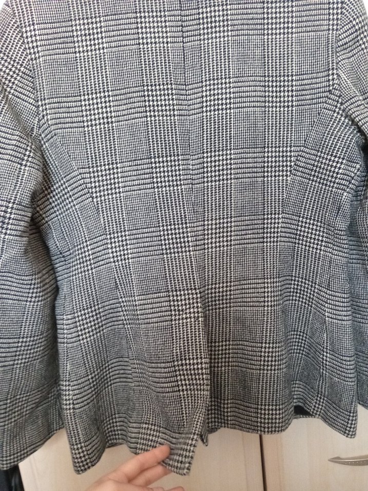 Düğmeli Gri Kadın Blazer Ceket - Görsel 4