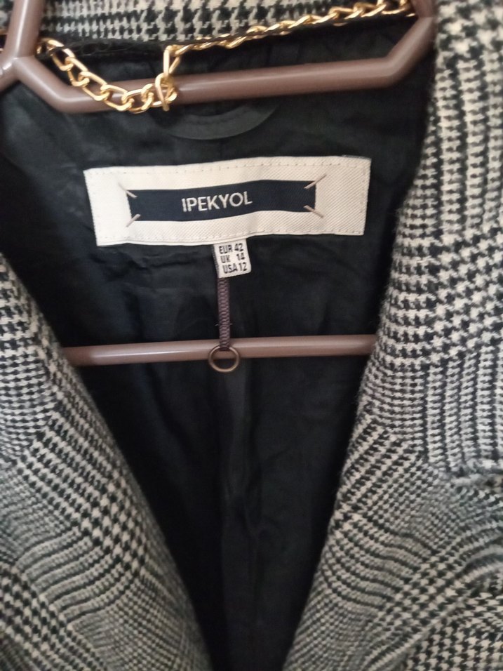 Düğmeli Gri Kadın Blazer Ceket - Görsel 3