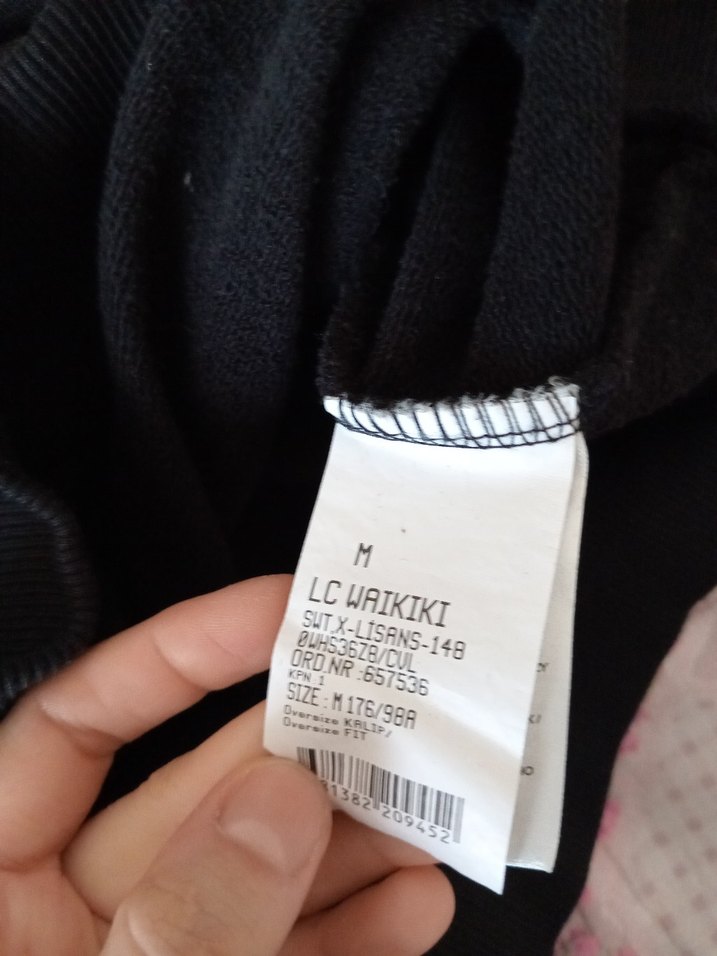 Siyah Baskılı Uzun Kollu Oversize Sweatshirt - Görsel 3