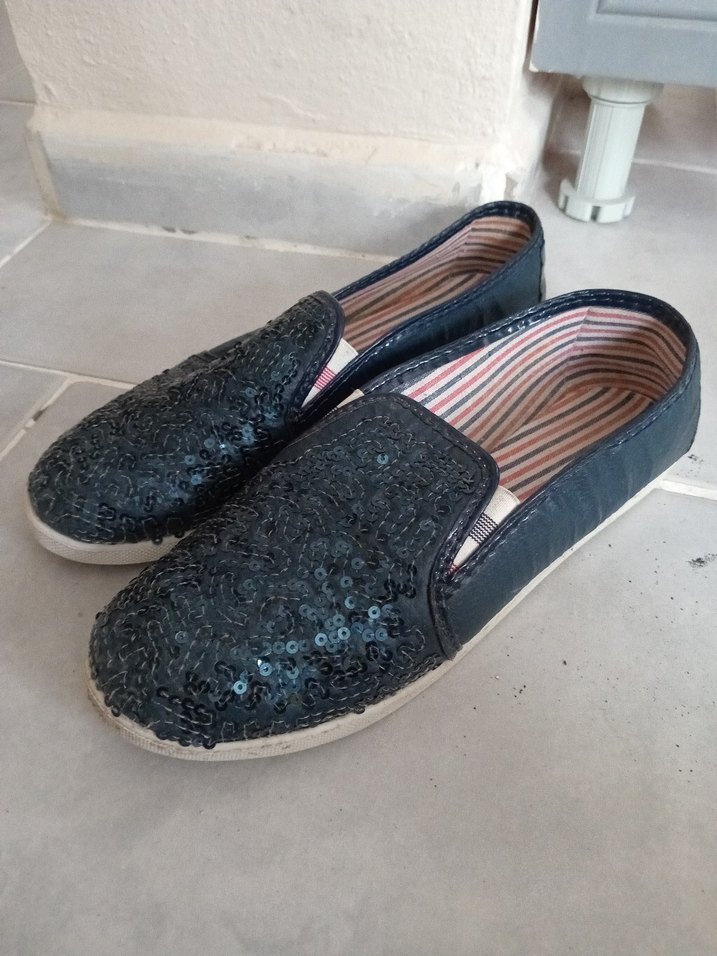 Kadın Mavi Nakışlı Dolgu Topuklu Espadril - Görsel 2